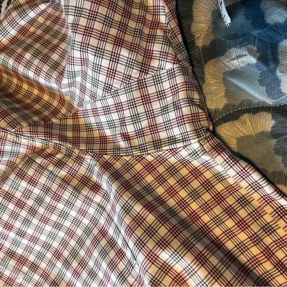 Duluth Trading Company Cotton Twill Check Green Red Button Down Shirt Large - Picture 5 of 8